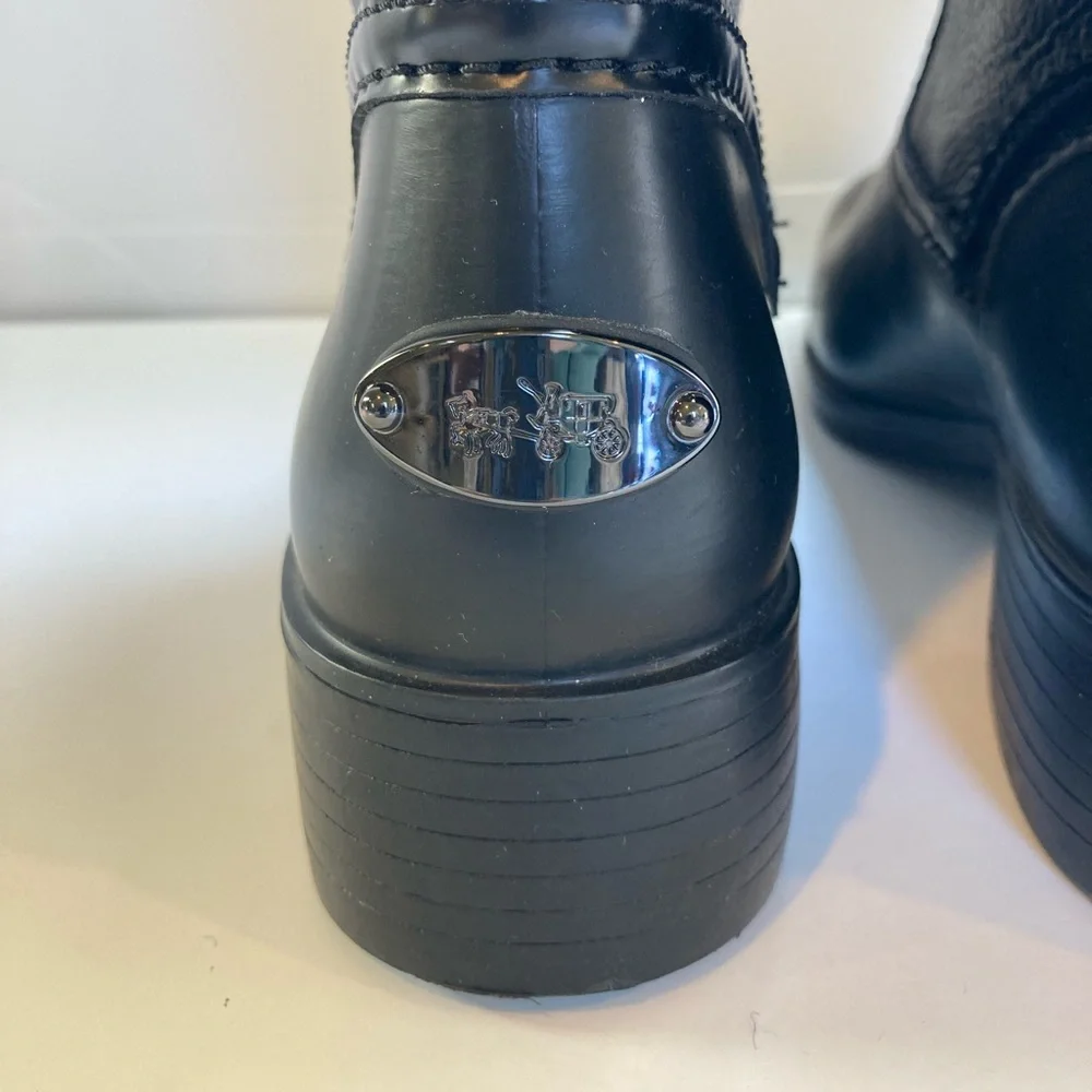 Coach “Zena” Shearling Moto Boots Size 7 in Black
